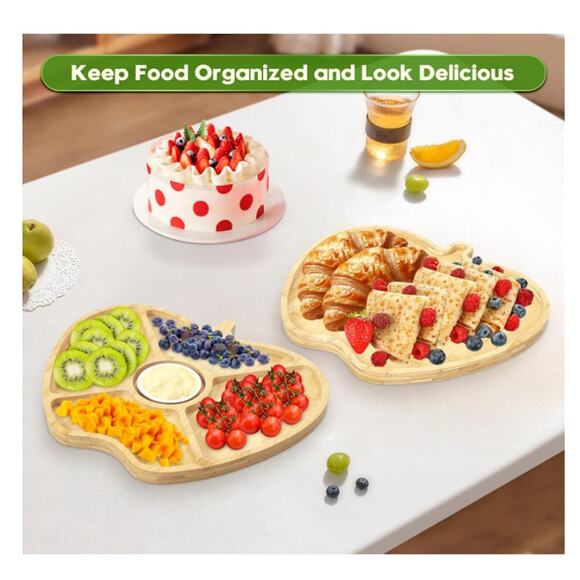 Charcuterie Board, Bamboo Gift Set 15.71 x 13.39 x 1.85 inches - Picture 4 of 7